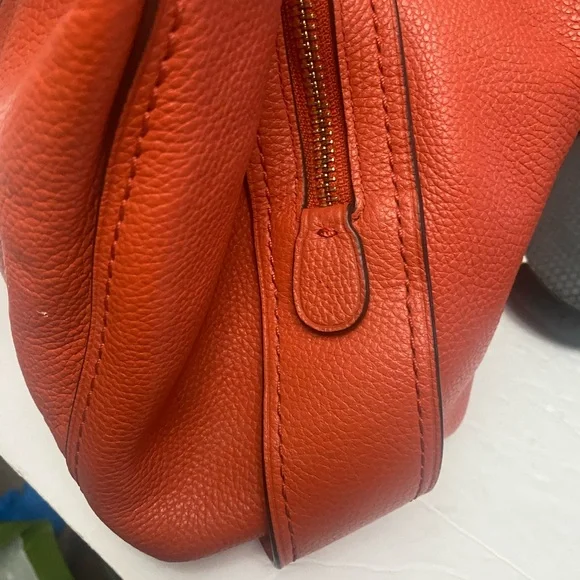 Coach Edie 31 Pebbled Leather Shoulder Tote in Bright Orange  Hang Tag & Dustbag - Picture 7 of 14